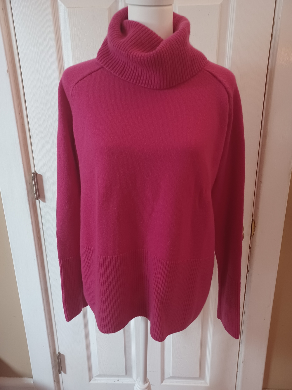 Athleta Pink Cashmere Wool Aspen Turtleneck Sweater